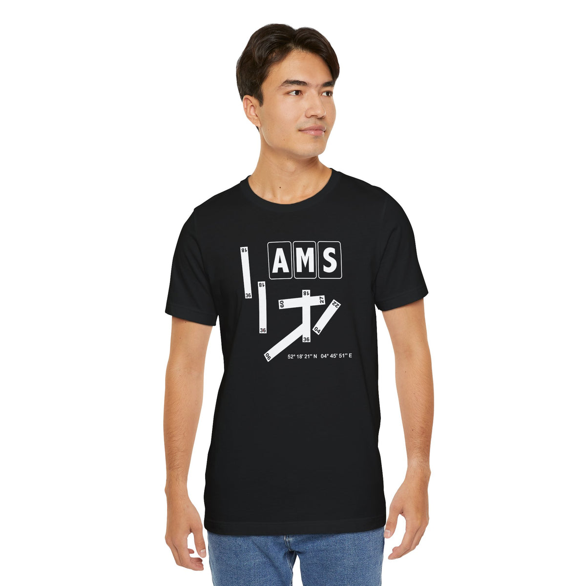 AMS Airport Code Tee Shirt 1